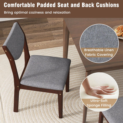 Dreamade Wood Dining Chair, Wooden Kitchen Chairs with Rubber Wood Frame