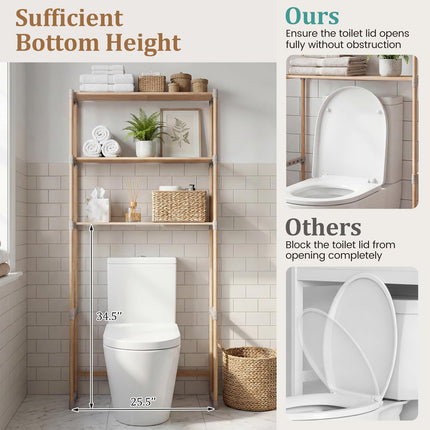 Dreamade 3-Tier Over The Toilet Storage Rack with Open Shelves