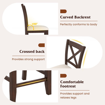 Dreamade Farmhouse Counter Height Bar Stools with Footrest (2/4)