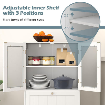 Dreamade Bathroom Tall Pantry Cabinet Storage Cabinet with 2 Large Drawers