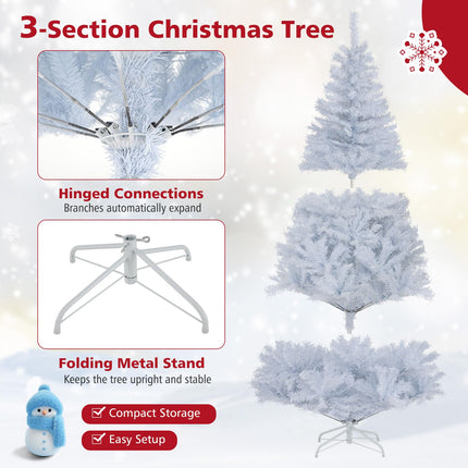 Dreamade White Pre-Lit Artificial Christmas Tree with Warm White & 3-Color LED Lights