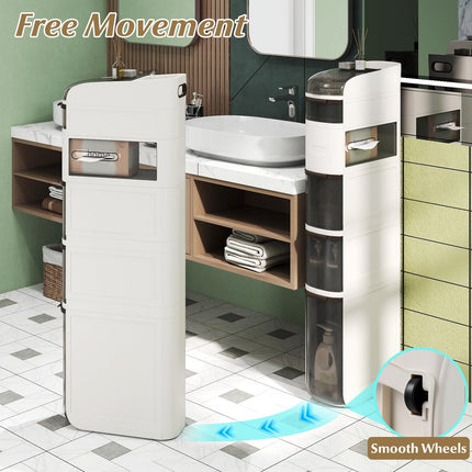 Dreamade 6-Tier Narrow Bathroom Storage Cabinet with Drawers and Tissue Box