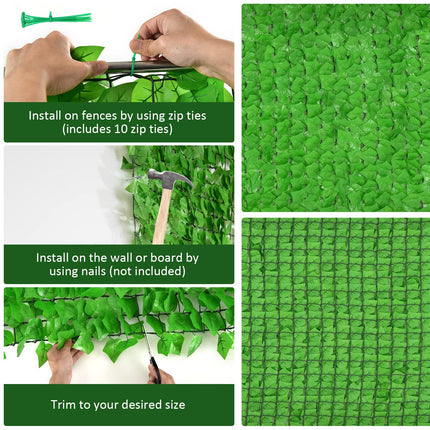 Dreamade 118" x 39.4" Artificial Hedges Fence Faux Ivy Vine Greenery Wall