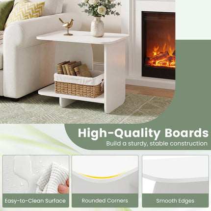 Dreamade 2-Tier End Table with Open Storage Shelf