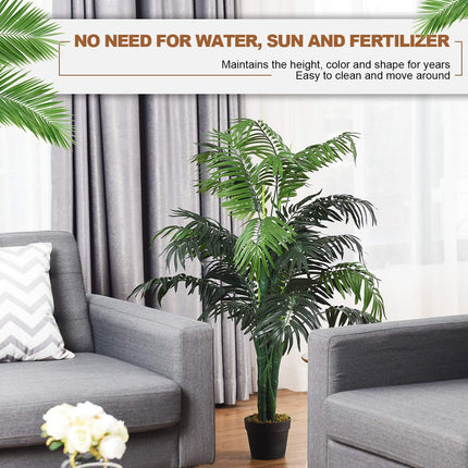 Dreamade 3.5 Feet Tall Potted Artificial Palm Tree for Indoor Outdoor