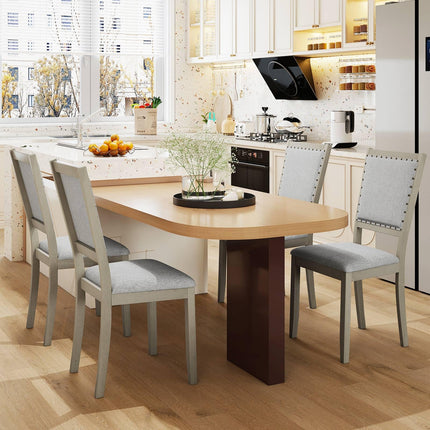 Dreamade Dining Chairs Set of 2/4 Fabric Upholstered Kitchen Chairs w/Padded Seat & Back Cushions