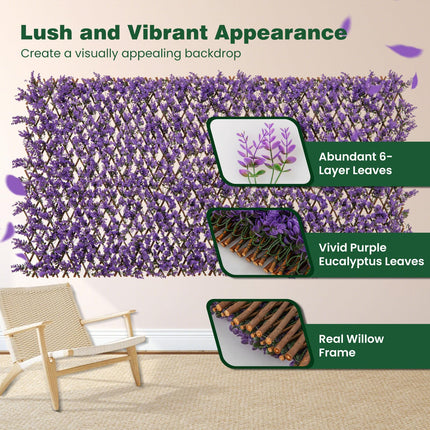 Dreamade Expandable Fence Privacy Screen - Decorative Faux Fencing Panel for Balcony