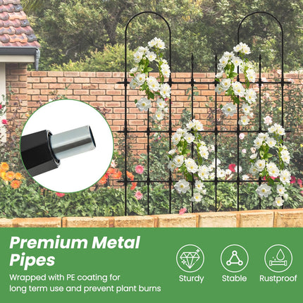 Dreamade Outdoor Garden Trellis for for Climbing Plants, 73” Tall Trellis w/Rustproof PE Coated Metal Pipes