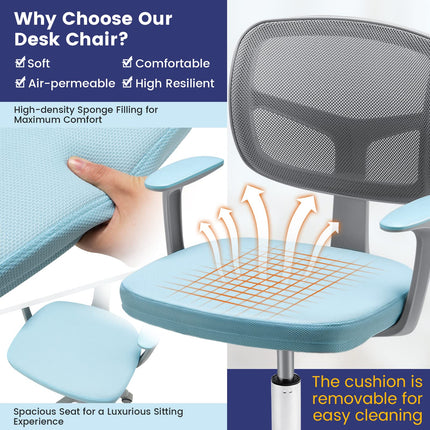 Dreamade Adjustable Desk Chair with Auto Brake Casters for Kids