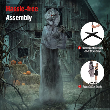 DREAMADE 5.6FT Animated Lifesize Weeping Woman Halloween Decor