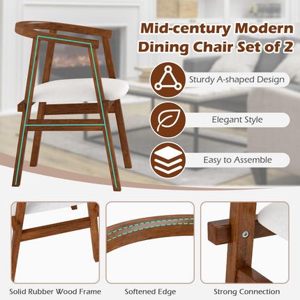 Dreamade 2/4 Wooden Dining Chairs Set
