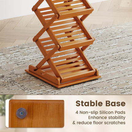 Dreamade Foldable Bamboo Magazine Rack with 2 Adjustable Positions
