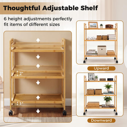 Dreamade 3-Tier Rolling Storage Cart for Living Dining Room