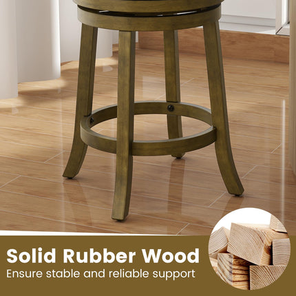 Dreamade Wood Swivel Bar Stools Set of 2/4 with Backrests and Wood Frame