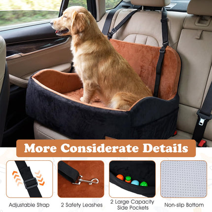 Dreamade Orthopedic Dog Car Seat for Medium Dogs up to 55 lbs (32'' x 21'' x 18'')