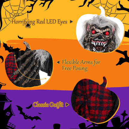 Dreamade 8.2 Ft Halloween Animatronics, Sound-Activated Werewolf with Light-up Eyes & Scary Sounds