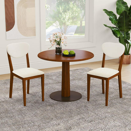 Dreamade Sherpa Dining Chairs Set of 4 Modern Kitchen Chair w/Rubber Wood Legs