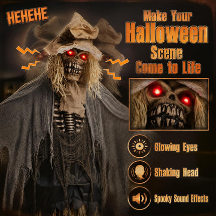 DREAMADE 7.3 FT Animated Halloween Scarecrow