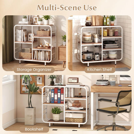 Dreamade 5-Tier Industrial Bookcas Book Shelf Storage Organizer with Metal Frame