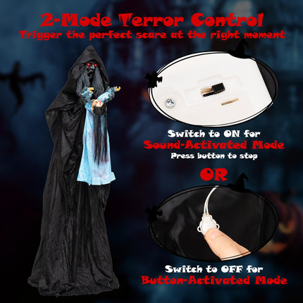 DREAMADE 7.2 FT Soul Snatcher Animatronic Animated Ghost Halloween Decor