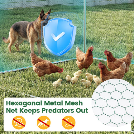 Dreamade 9.8 x 6.7 x 6.6 FT Large Metal Chicken Coop with Waterproof Cover