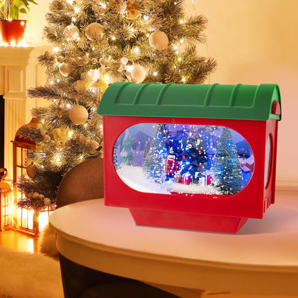 Dreamade 59 Inch Musical Christmas Street Lamp, Festive Lamp Post w/Sound-Activated Snow Globe Lantern