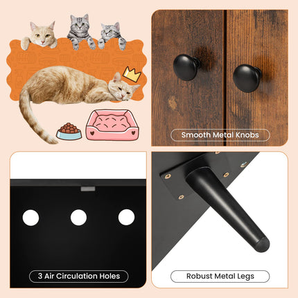 Dreamade Cat Litter Box Enclosure, Hidden Cat Washroom Furniture