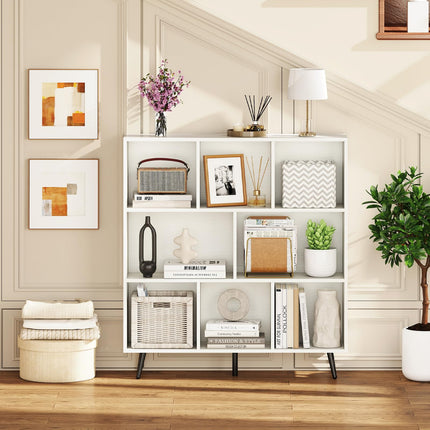 Dreamade 3 Tier Modern Bookshelf with 5 Metal Legs for Living Room