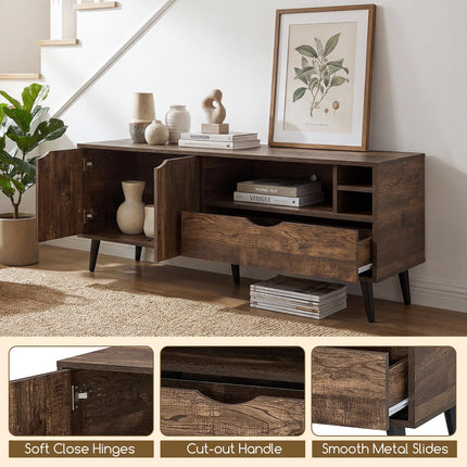 Dreamade TV Stand for TVs up to 65 Inches Rustic Entertainment Center