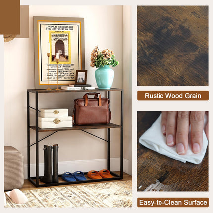 Dreamade 36" Console Table 2-Tier Entryway Table with Open Storage Display Shelves