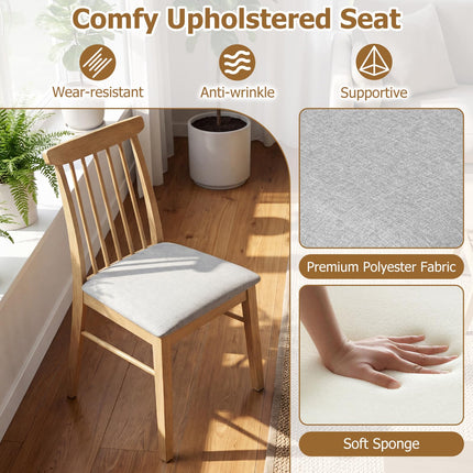 Dreamade Dining Chairs Set of 2/4 w/Rubber Wood Frame