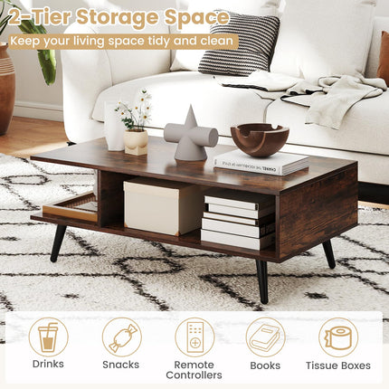 Dreamade Coffee Table with Storage for Living Room