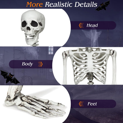 DREAMADE 5.4 FT Posable Full Body Halloween Skeleton