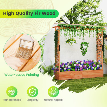 Dreamade Raised Garden Bed with Trellis and Hanging Roof