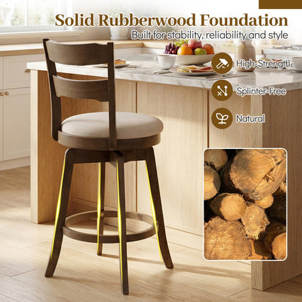 Dreamade 30.5" Swivel Bar Stools Set of 2/4 with Fabric Upholstered Seat, High Back