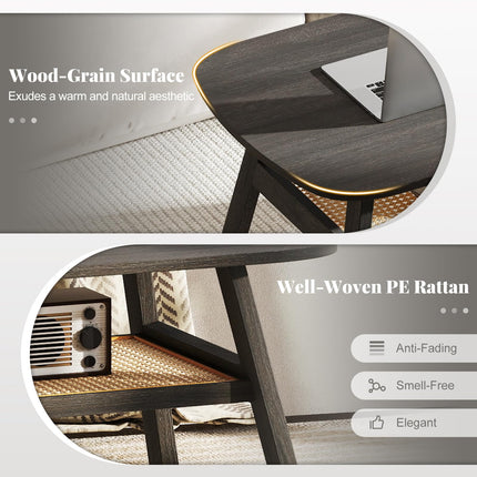 Dreamade Rattan Coffee Table for Living Room