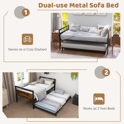 Dreamade Metal Daybed with Trundle