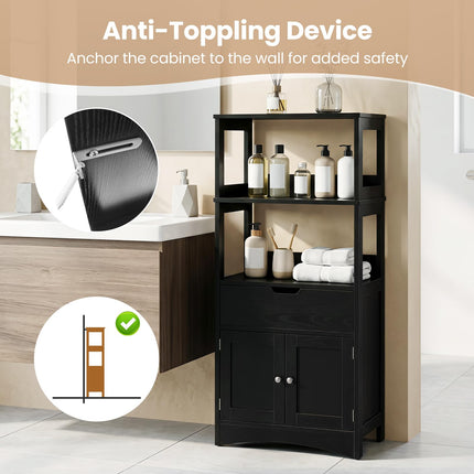 Dreamade Bathroom Storage Cabinet with Open Shelves