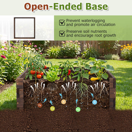 Dreamade 23" x 23" Square Wooden Raised Garden Bed (1/2)