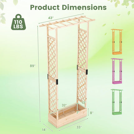 Dreamade Wooden Raised Garden Bed with Trellis & Hanging Roof