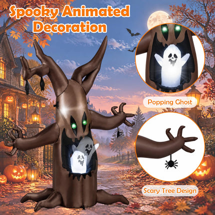 DREAMADE 8 FT Halloween Inflatable Dead Tree Animated Spooky Ghost Tree