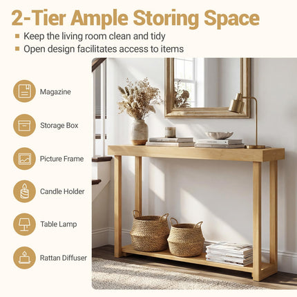 Dreamade 46" Solid Wood Console Table(46" x 12" x 32")