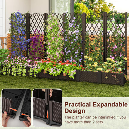 Dreamade 2 Pack Raised Garden Beds with Trellis
