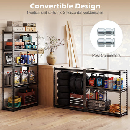Dreamade 5-Tier Metal Storage Shelves Heavy Duty Garage Shelving Units(1/2/3/4,30" W x 12" D x 60" H)