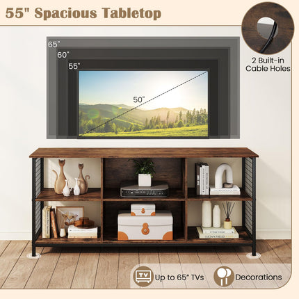 Dreamade Industrial TV Stand for TVs up to 65 Inch