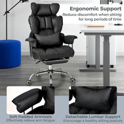 Dreamade Office Desk Chair, High Back Executive Office Chair with Foot Rest and Lumbar Support