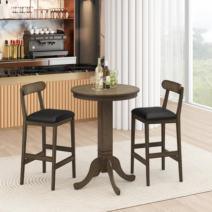 Dreamade 3 Pieces Wood Bar Table Set for 2