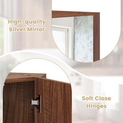 Dreamade Corner Medicine Cabinet, 23.5” Over The Toilet Storage Cabinet with Mirror Door, Adjustable Shelf
