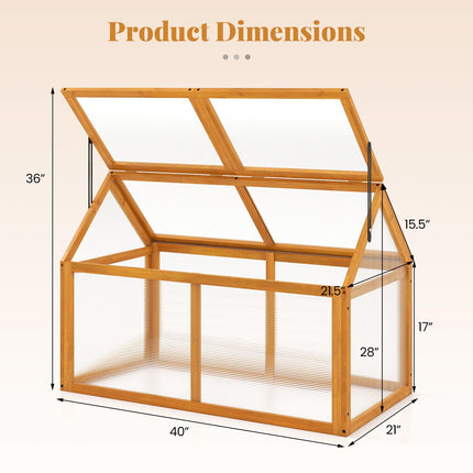 Dreamade Portable Raised Flower Planter Protection with Transparent Panels & Adjustable Roof