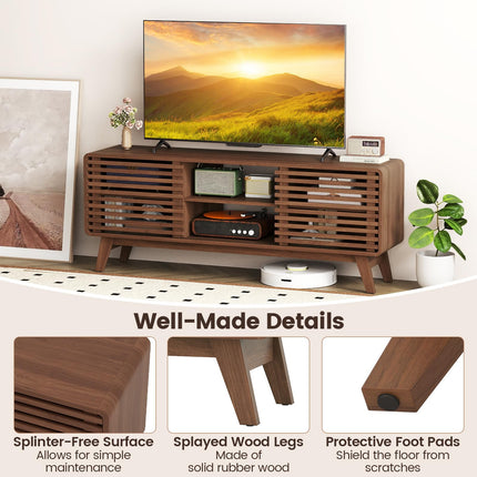 Dreamade TV Stand for 60/65 Inch TV | Mid-Century Modern Entertainment Center with Storage Cabinet
